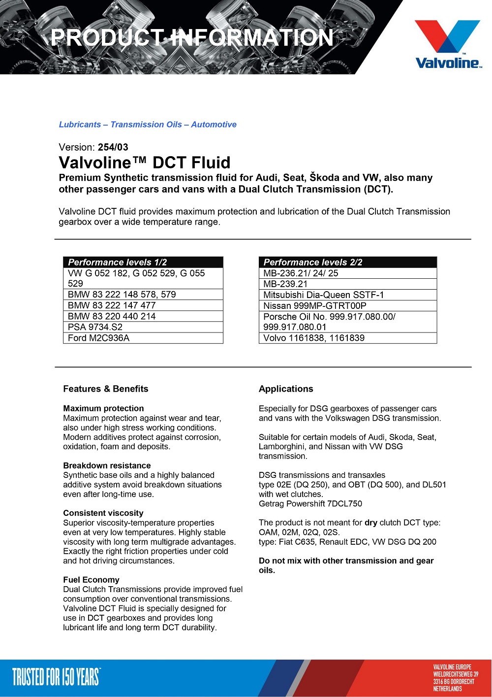 روغن گیربکس والوالین DCT دبل کلاچ حجم 1 لیتر