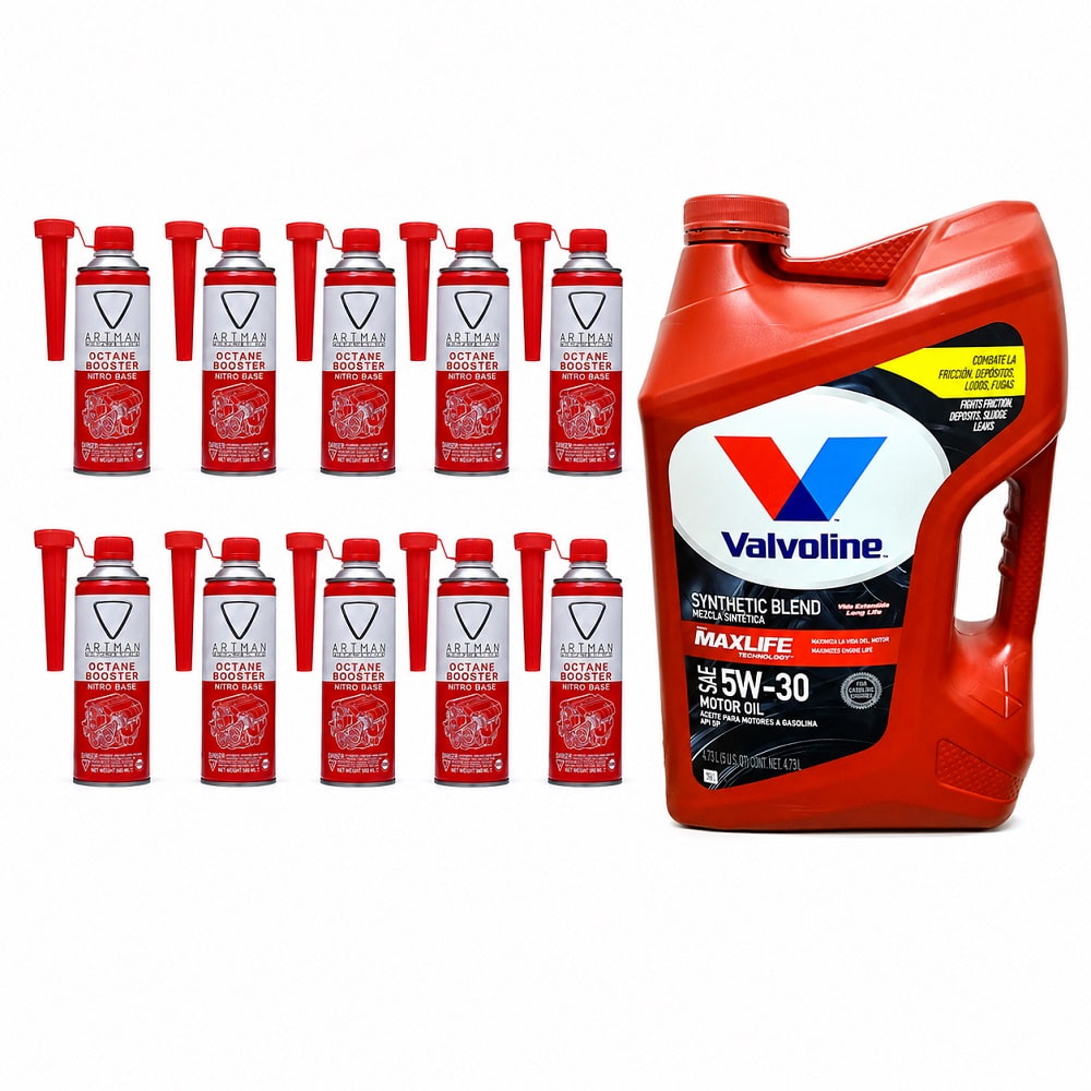 پکیج آمادگی سفر والوالین MaxLife 5W-30 نیمه‌سنتتیک + اکتان آرتمن 500 میلی‌لیتر 10 عددی | ارسال رایگان