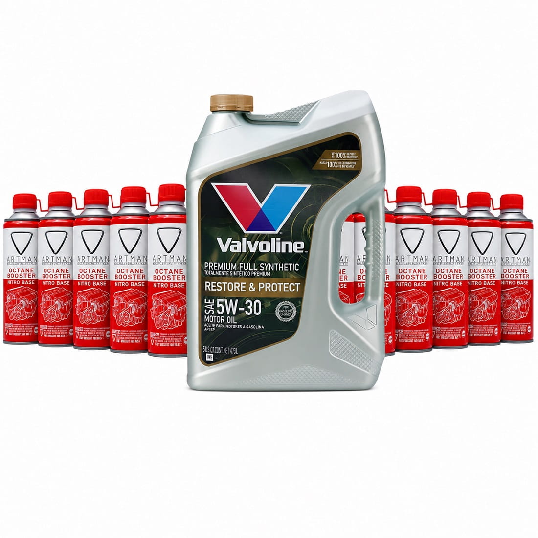 پکیج آمادگی سفر والوالین Restore & Protect 5W-30 فول‌سنتتیک + اکتان آرتمن 500 میلی‌لیتر 10 عددی | تخفیف ویژه و ارسال رایگان